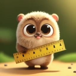 Graphic chipmunk holding a ruler.