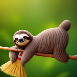 Graphic of a sloth resting on a tree branch.