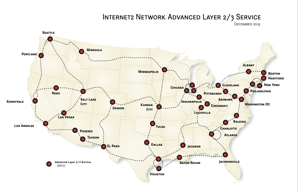 Internet2 Layer 2 map