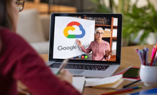 Google Cloud Platform image on a laptop