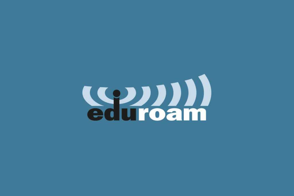 eduroam logo with blue background