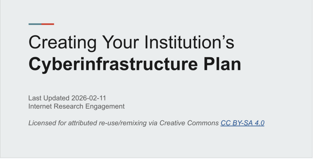 Screenshot of the cover of the downloadable Cyberinfrastructure Plan guide.